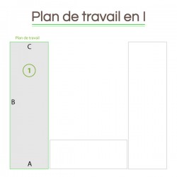 Plan de travail en I sur mesure