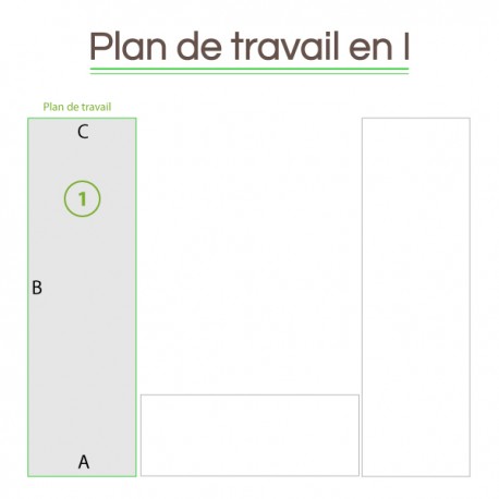 Plan de travail en I sur mesure